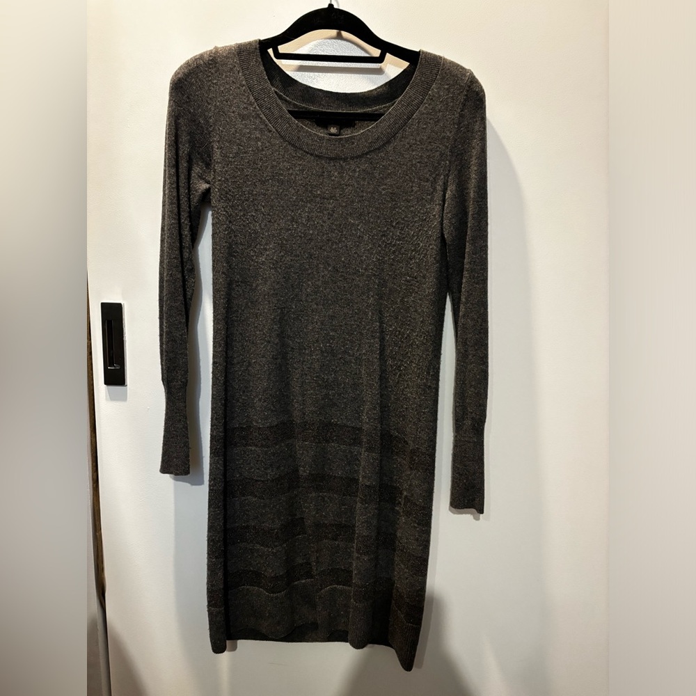 Banana Republic wool sweater dress with gold detail